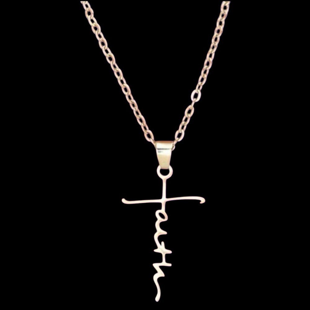 Cross Silver Faith Necklace w/Lobster Clasp - Picture 1 of 2